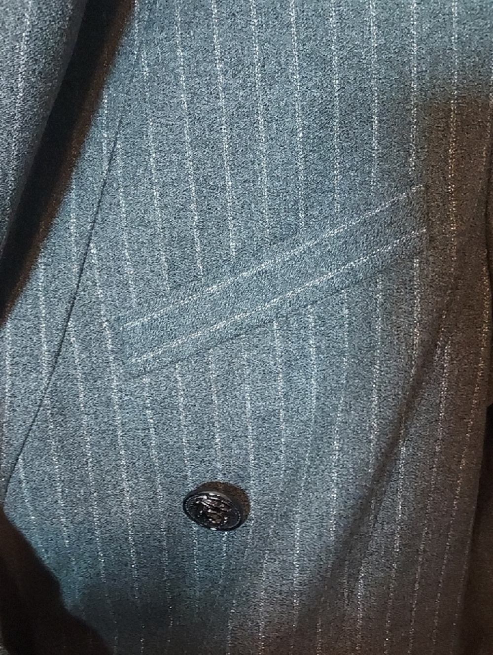 Ramy Brook Women's Collins Double-Breasted Metallic Pinstripe Blazer Size 8 - Picture 10 of 16